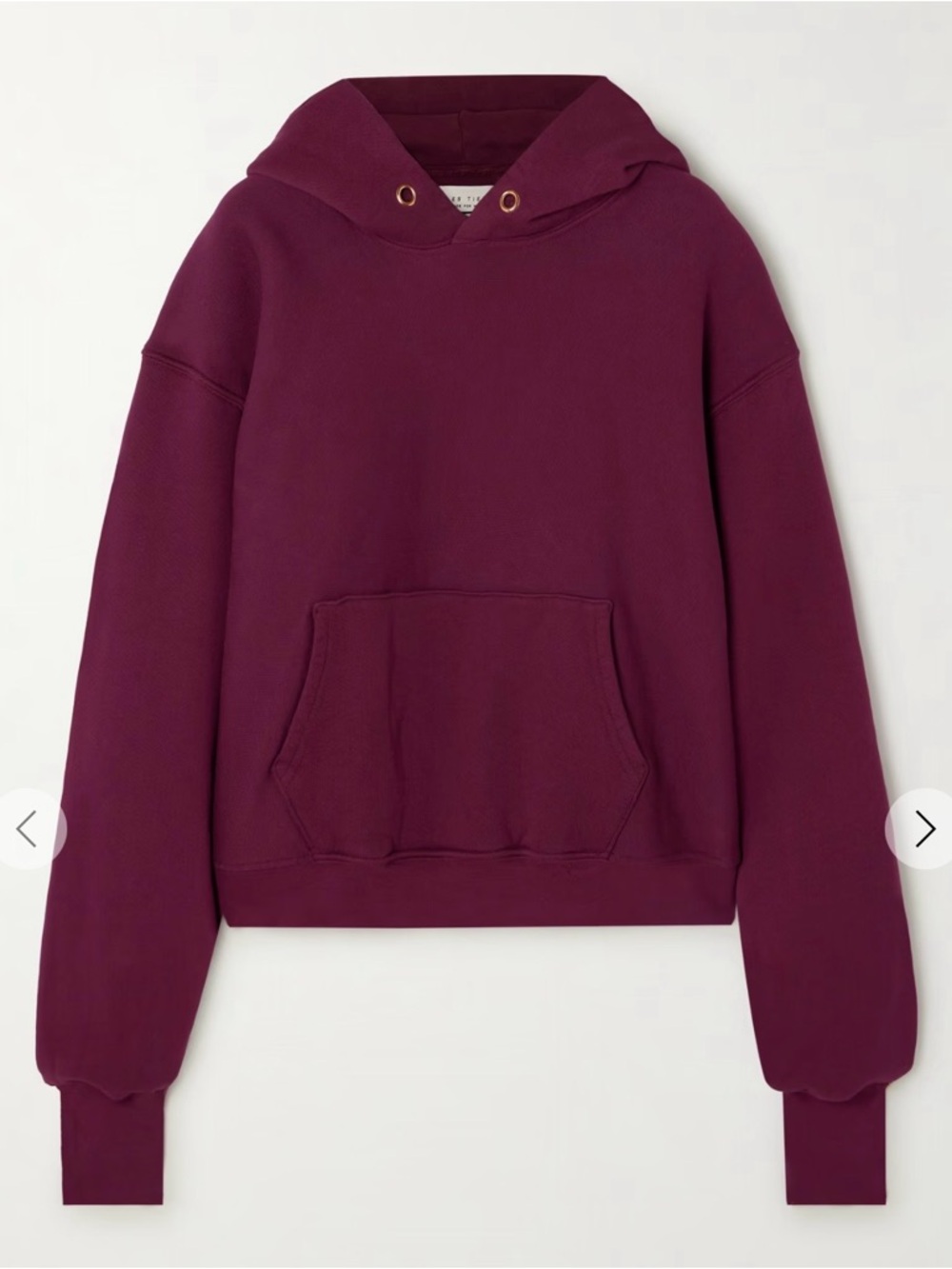 LES TIEN Cropped cotton-jersey hoodie